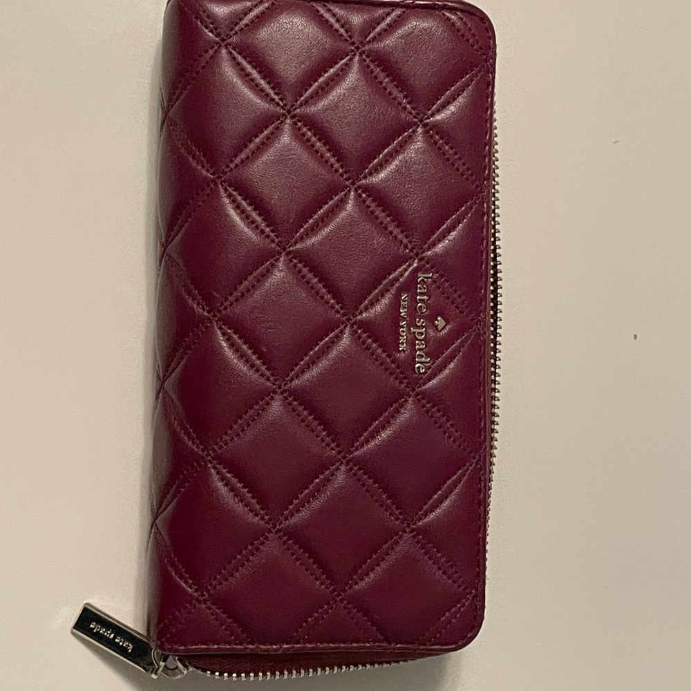 Kate Spade Quilted Maroon Wallet